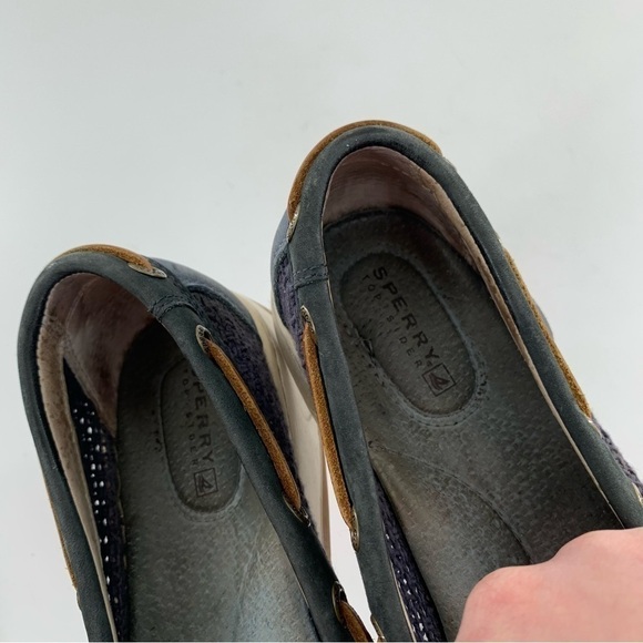 Sperry womens flats size 6.5 navy blue suede lace up preppy boat shoes - Picture 10 of 13